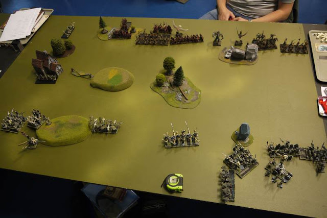 Dark Elves vs Wood Elves photograph of deployment