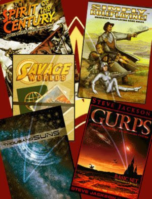 GURPS, Simply Roleplaying!, Savage Worlds and Thousand Suns - various RPGs used to homebrew Trek role-playing