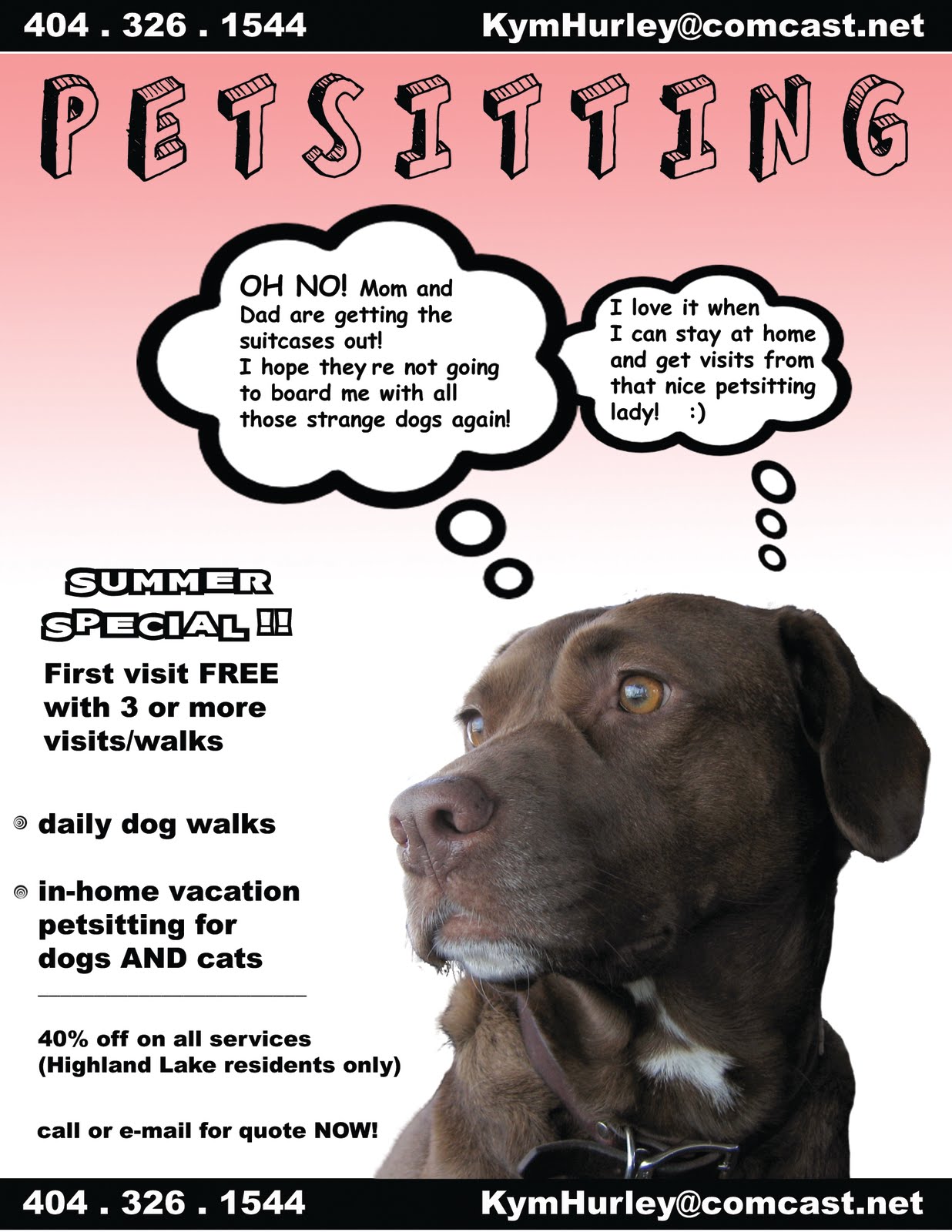 dog sitting flyer template
