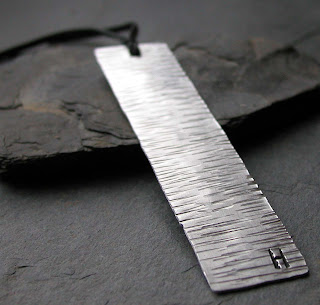 handmade aluminum waves bookmark