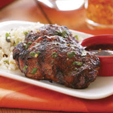 Grilled Five Spice Chicken Thighs with Soy-Vinegar Sauce and Cilantro