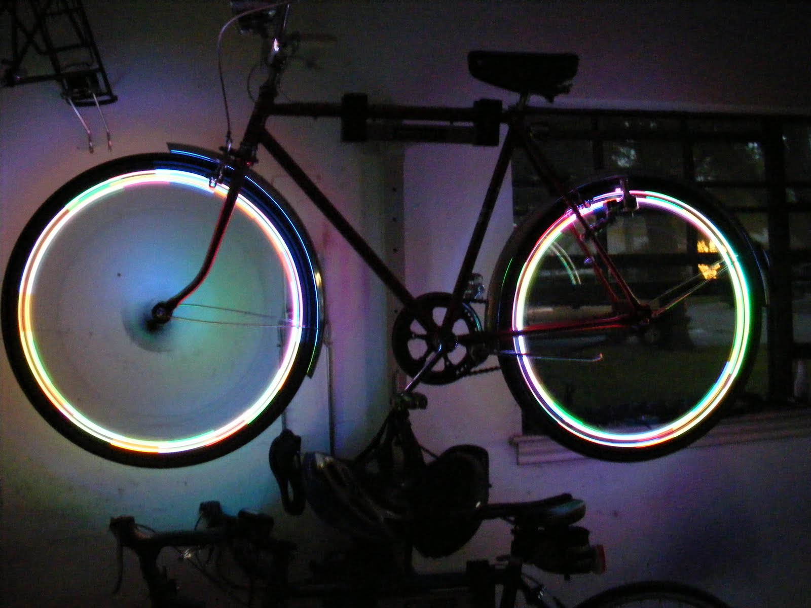 Lights on a bike How to install Christmas lights on bicycle wheels