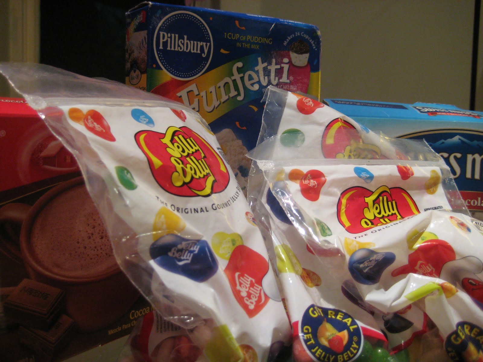 Funfetti Jelly Belly Swiss Miss Nestle Goodness angloyankophile