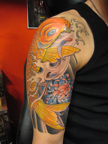 koi fish tattoo sleeve. koi fish tattoo sleeve. koi