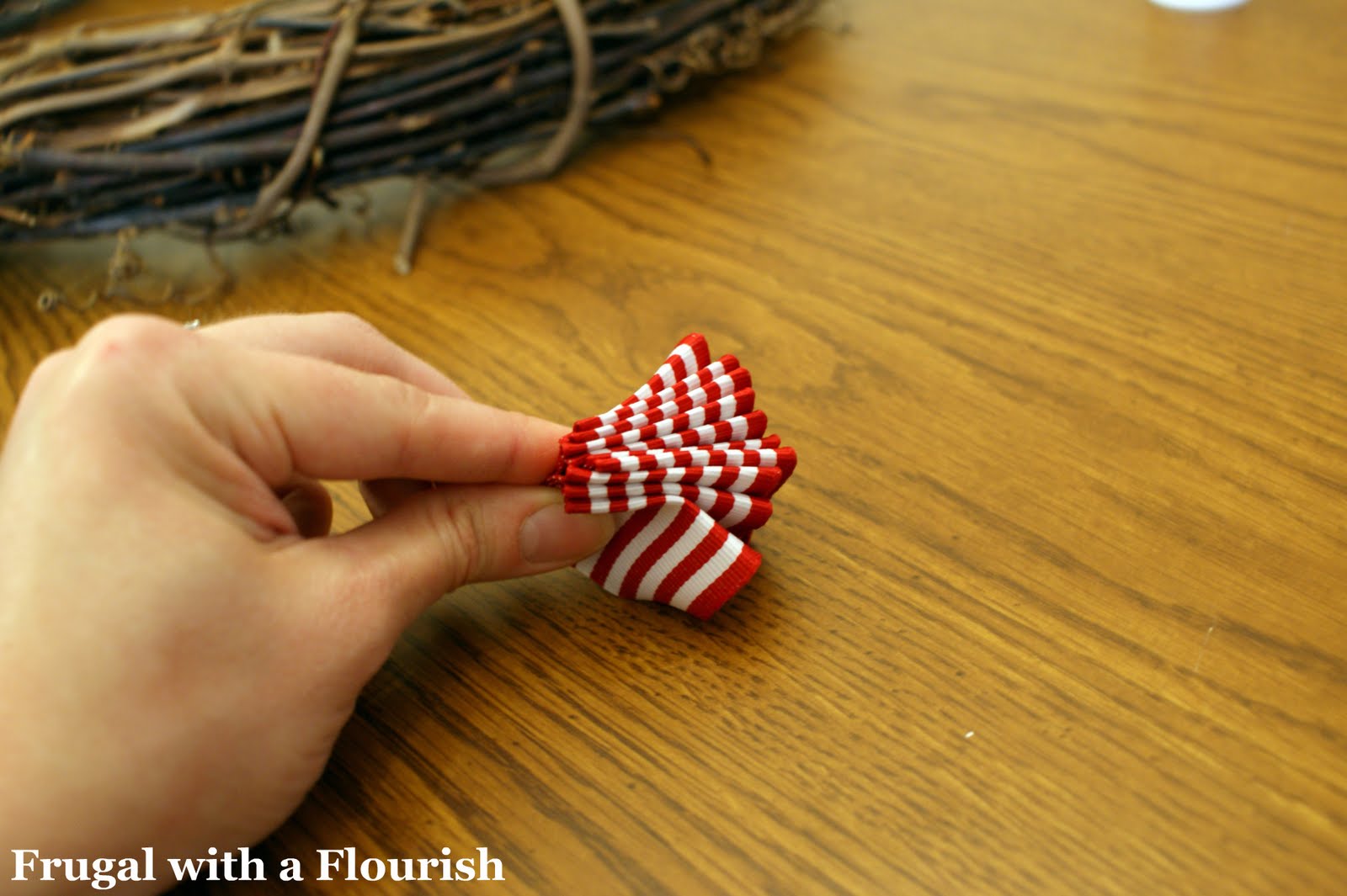 Frugal with a Flourish Creating a Ribbon Flower Wreath