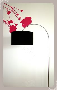 Lámpara de Pie Curva / Tela Terciopelo Negro
