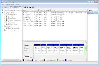 Cara partisi harddisk secara aman tanpa software di windows 7 Disk+management