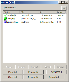 Screenshot de CopyHandler en funcionamiento
