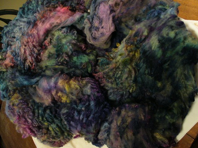 Rich hand dyed Tunis fleece