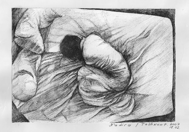 ;aresizlik-1. karakalem.kağit, 2007,JPG.besishodnost, karandash. bumaga, 30x40, tashkent, 2007