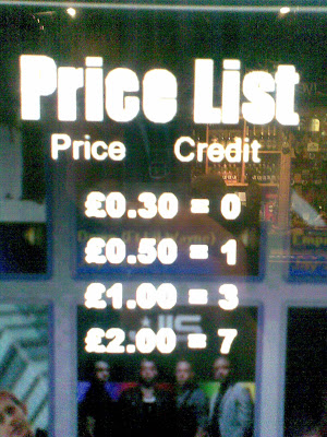 Jukebox price list