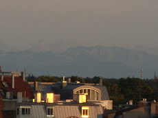 View of Alps from roof of Hotel Deutsche Eiche