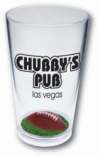 Beer Glass with football or baseball