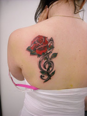 music tattoos for women. tattoos of music notes.