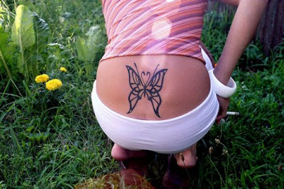 Sexy Butterfly Tattoo For Lower Back