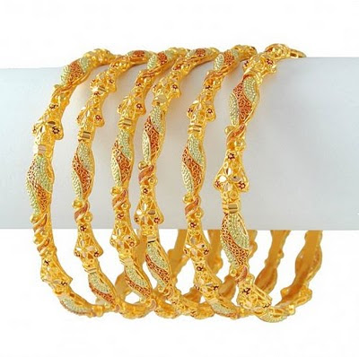 Indian Traditional Bridal Gold Bangles Set
