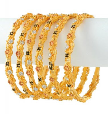 Gold Stone Bangles Latest Collection 2010