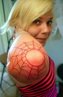 Spider Web Tattoo on elbow