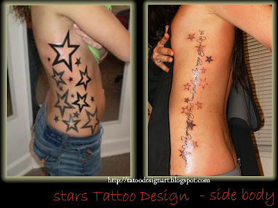 Stars Tattoo Design Side Body Tattoos