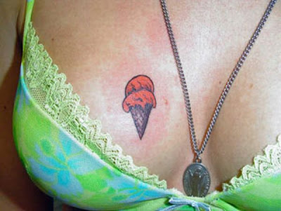 Ice Cream Tattoo Design on Girls Breast