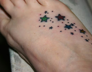 Small Stars Tattoo Design For Girls Feet