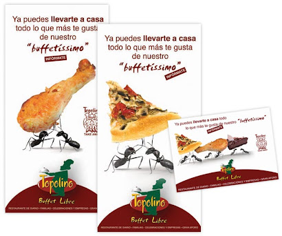 Grupo Topolino. Banderolas y flyers campaña take away food