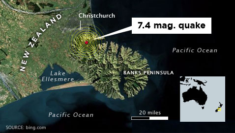 christchurch earthquake in new zealand. This quake, however, affects a