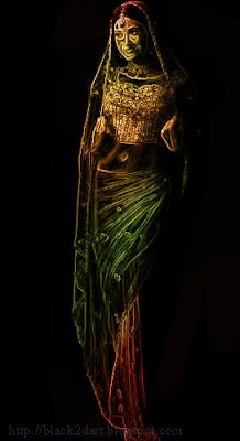 indian model posing in saree