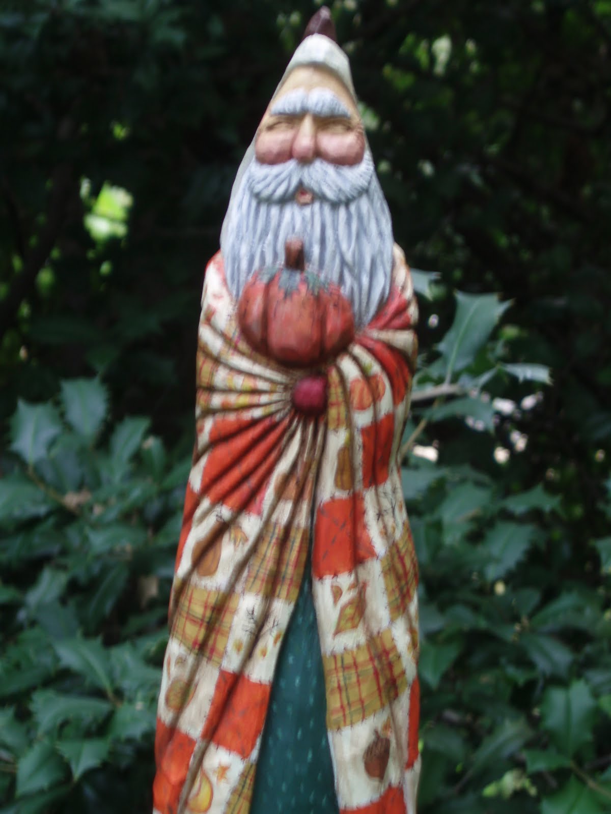 santa carved hand santas folk autumn carving bucks county