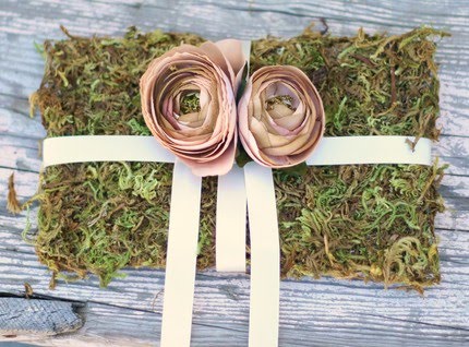 Mhd Wholesale Woodland Rustic Moss Ring Bearer Pillow