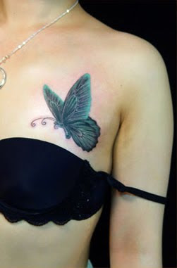 Butterfly Breast Tattoos For Women