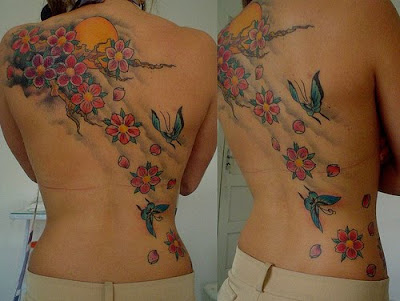 Japanese Style Tattoo Flowers And Butterfly Art
