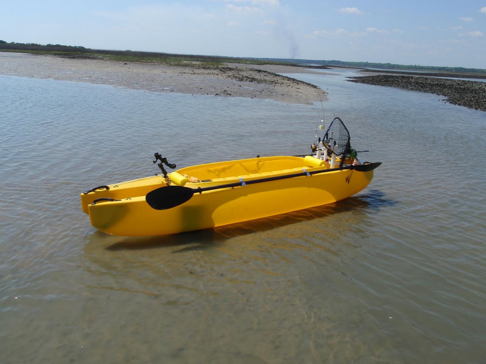 Jeff's Tackle Box Low tide shot of the world's best fishing kayak