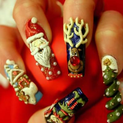 christmas nail art design creating
