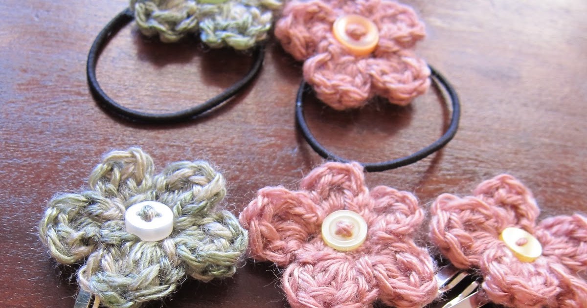 Mel P Designs Free crochet hair clips and hair elastic pattern