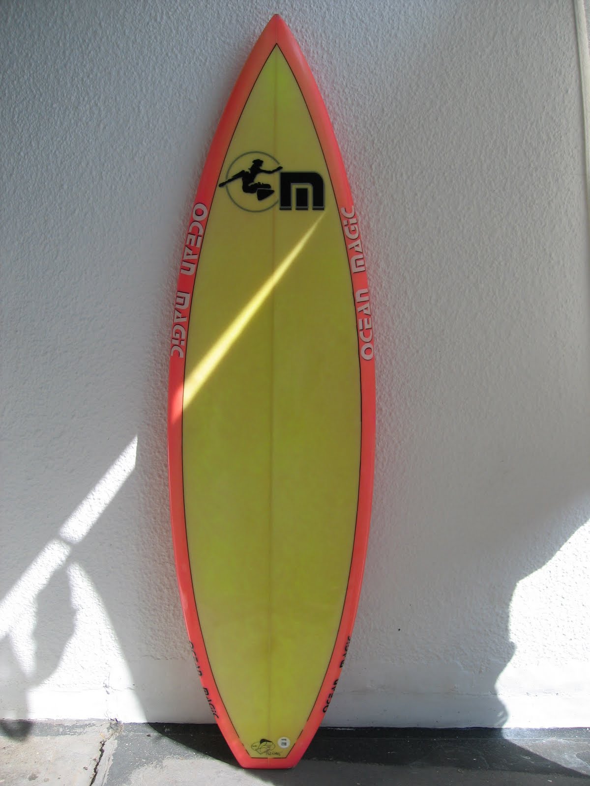 vintage surfboard collector UK Ocean Magic 80s thruster by Nigel Semmens