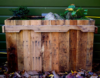 Pallet planter from the front