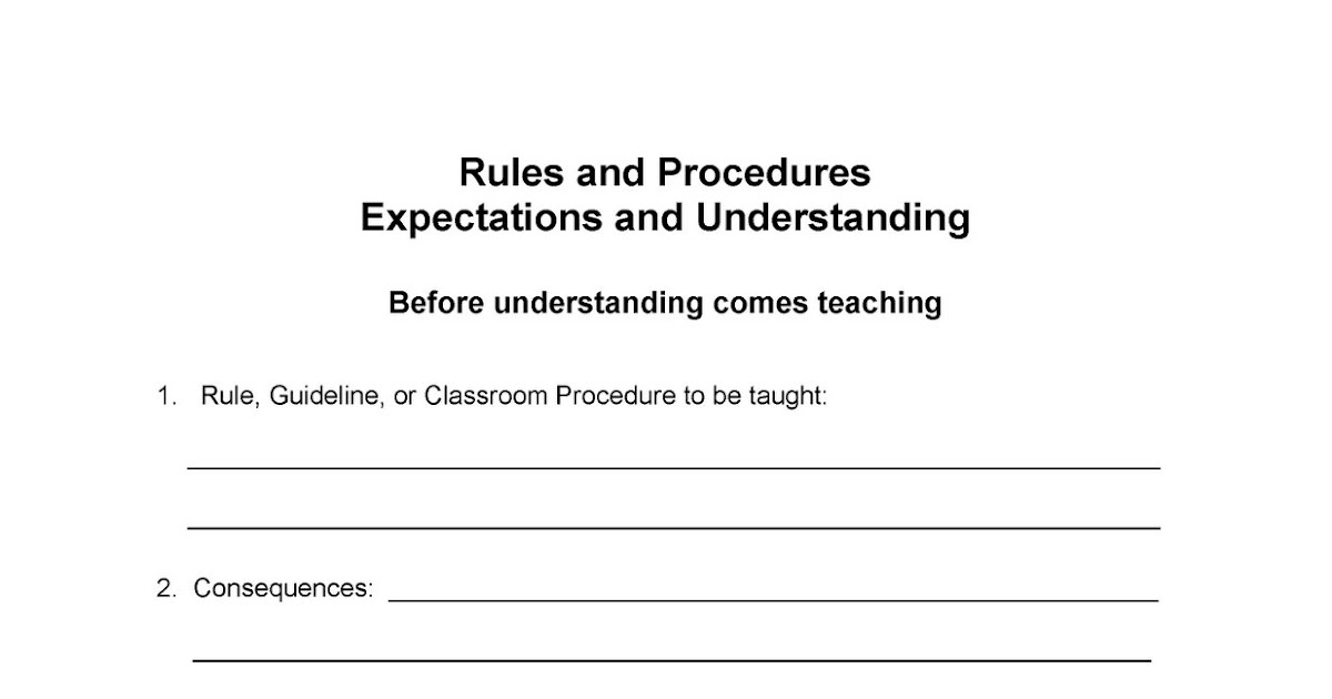 Keys to Teaching Success: Difference between Rules and Procedures
