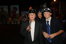 Little Gager and his friends dressed up like FBI agents :)