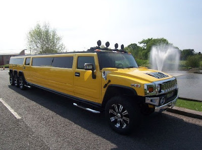 Yellow Hummer H2 Limousine
