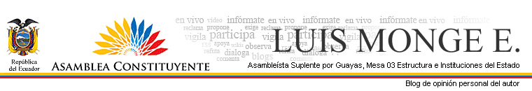 LUIS MONGE E. - Asambleísta Suplente por Guayas, Mesa 03 Estructura e Instituciones del Estado