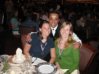 with our waiter, who had some sexy dance moves