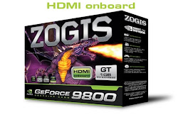 PLACA DE VIDEO ZOGIS 9800 GT 1GB HDMI ONBOARD.