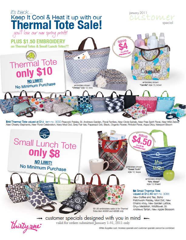 The small thermal tote is only Thirty One Thermal Tote. The small thermal tote is only