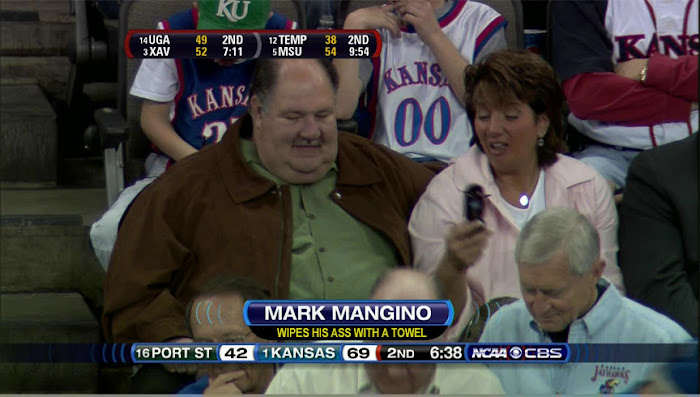 Mangino Enjoys Some KU Basketball
