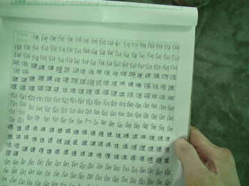 Jing Hong Yu's Chinese writing