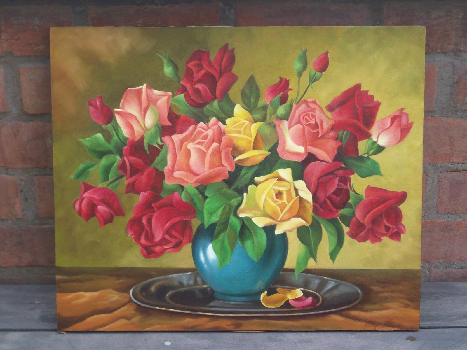 Pinturas de Gladys: CUADRO AL OLEO DE ROSAS
