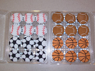 sports ball cupcakes
