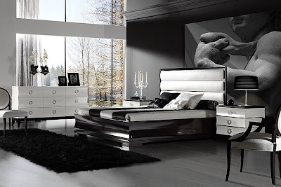 Habitación de Harek Dormitorio+blanco+y+negro