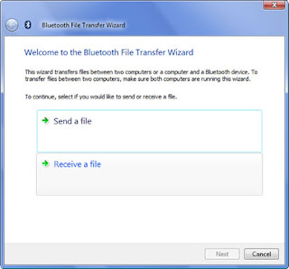 Windows Vista Bluetooth File Transfer Wizard: Receive a file Windows Vista Bluetooth File Transfer Wizard: Receive a file